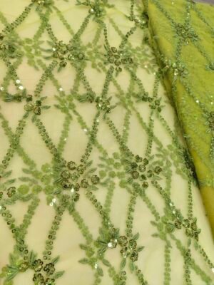 SOFT NET THREAD SEQUENCE EMBROIDERY FABRIC