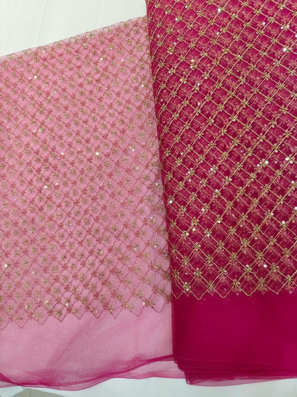 NET ZARI THREAD SEQUENCE EMBROIDERY FABRIC - Image 5
