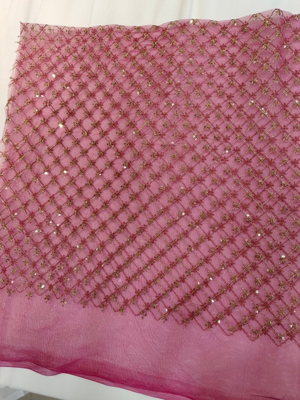 NET ZARI THREAD SEQUENCE EMBROIDERY FABRIC - Image 4