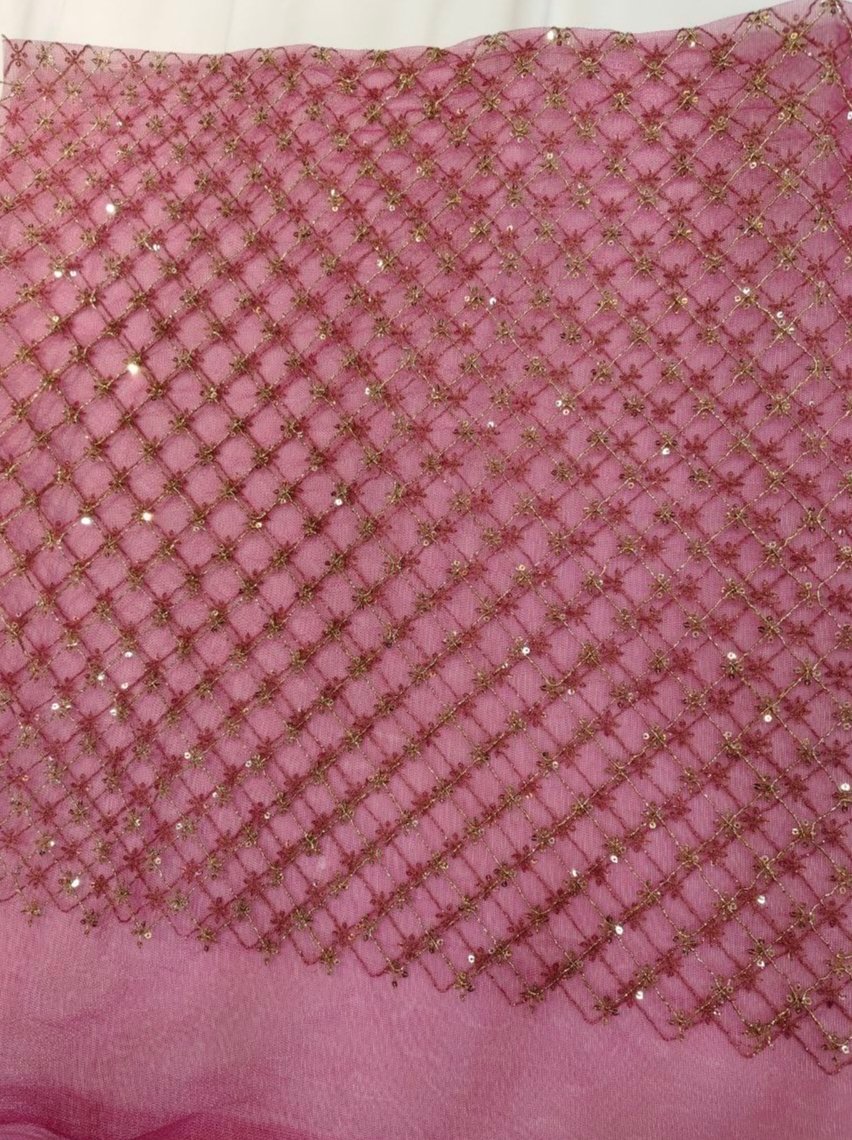 NET ZARI THREAD SEQUENCE EMBROIDERY FABRIC - Image 2