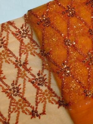 THREAD SEQUENCE EMBROIDERY NET FABRIC