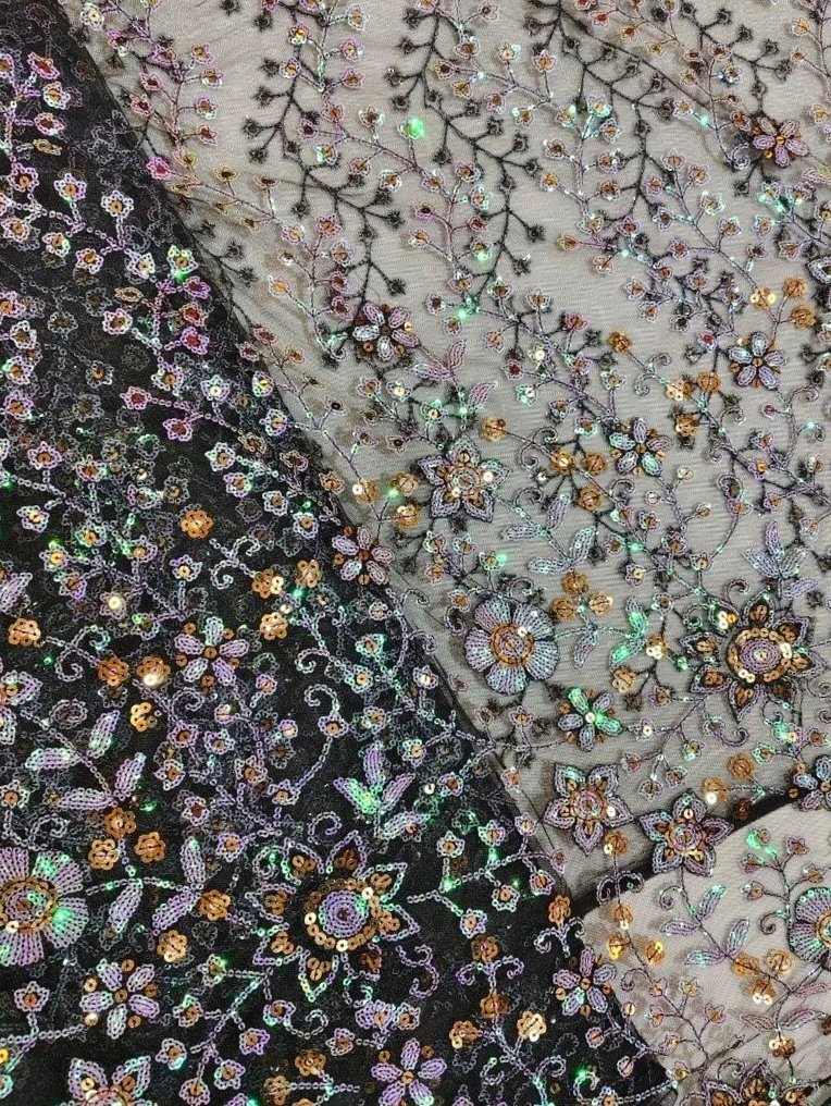 THREAD SEQUENCE EMBROIDERY NET FABRIC