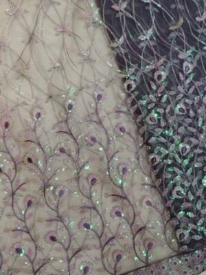 THREAD SEQUENCE EMBROIDERY NET FABRIC