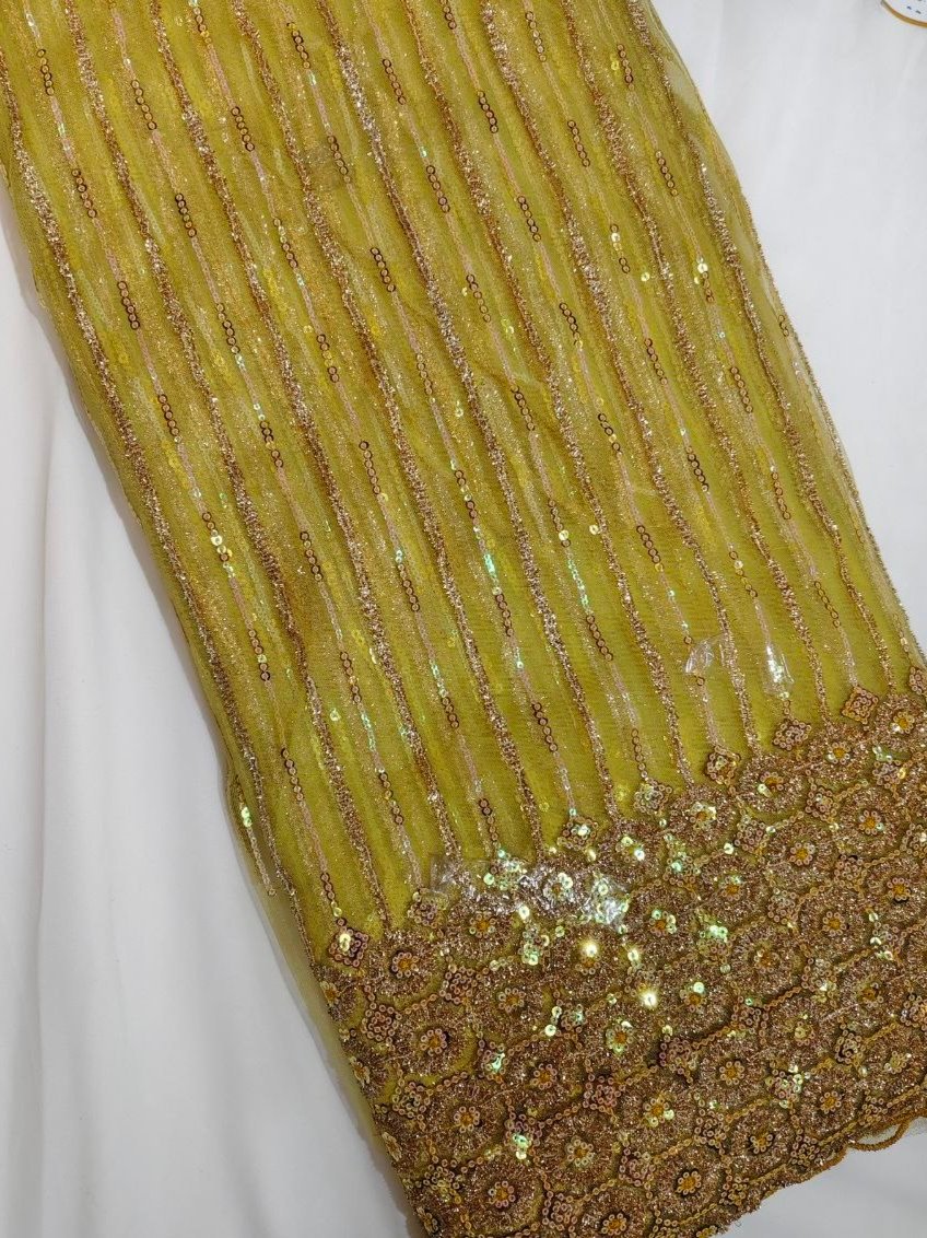 SEQUENCE EMBROIDERY NET FABRIC