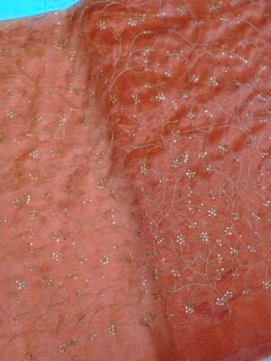 ORGANZA THREAD SEQUENCE EMBROIDERY FABRIC