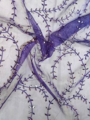 ORGANZA THREAD SEQUENCE EMBROIDERY FABRIC