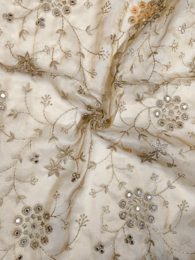 ORGANZA THREAD SEQUENCE EMBROIDERY FABRIC