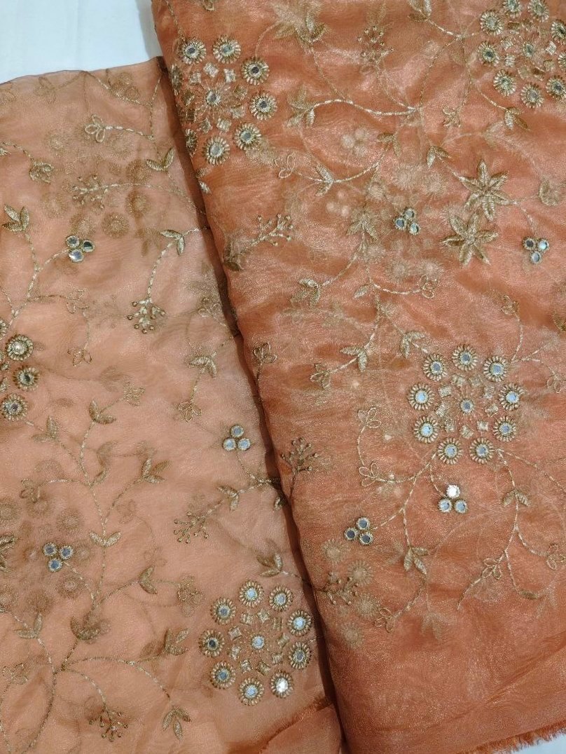 ORGANZA THREAD SEQUENCE EMBROIDERY FABRIC