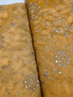 ORGANZA THREAD SEQUENCE EMBROIDERY FABRIC