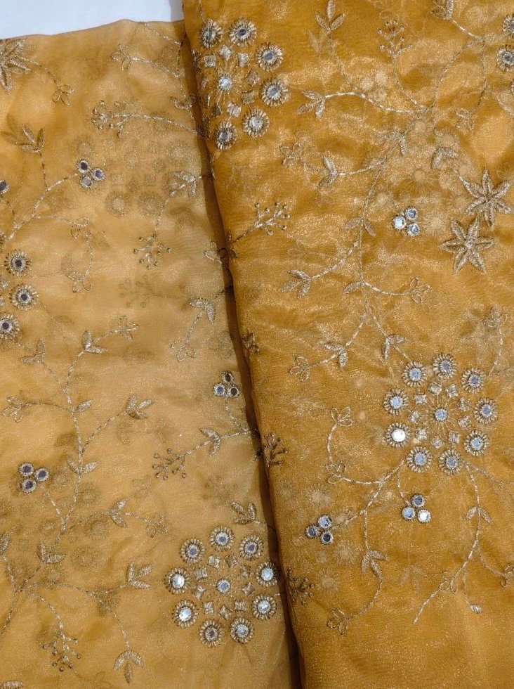 ORGANZA THREAD SEQUENCE EMBROIDERY FABRIC